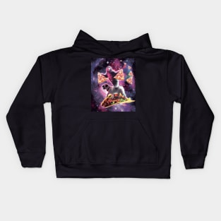 Space Sloth With Pizza On Pug Riding Taco Kids Hoodie